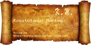 Kosztolányi Márton névjegykártya