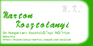 marton kosztolanyi business card